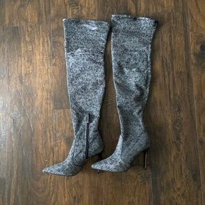 G by Guess Knee High Sparkly Heeled Boot